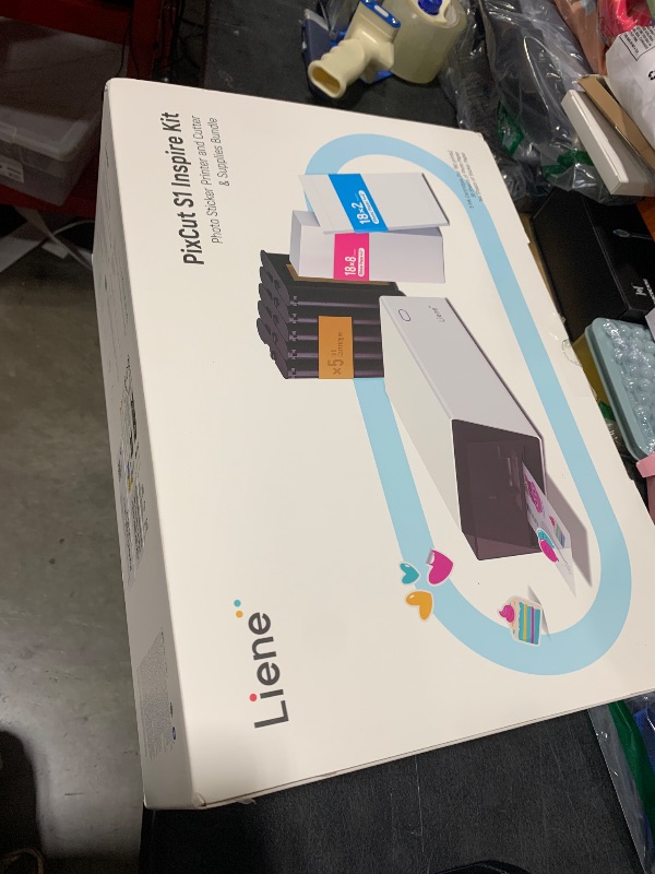 Photo 1 of Liene PixCut S1 Inspire Kit - All-in-One Color Sticker Printer & Cutting Machine, Thermal Dye-Sublimation Photo Printer, 300 DPI, Color Label Maker with 180 Sheets (36 Photo + 144 Sticker Paper)