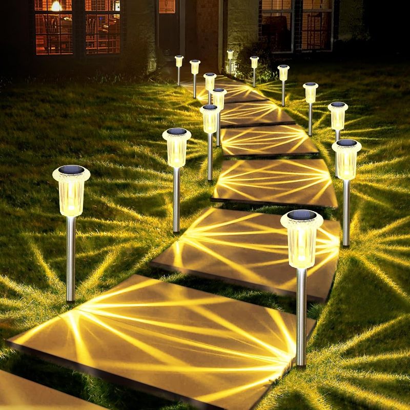 Photo 1 of DenicMic 10 Pack Solar Pathway Lights Outdoor Waterproof Warm White LED