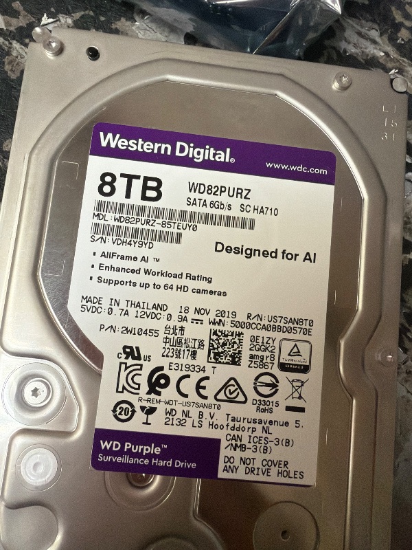 Photo 1 of Western Digital 8TB WD Purple Internal Hard Drive HDD