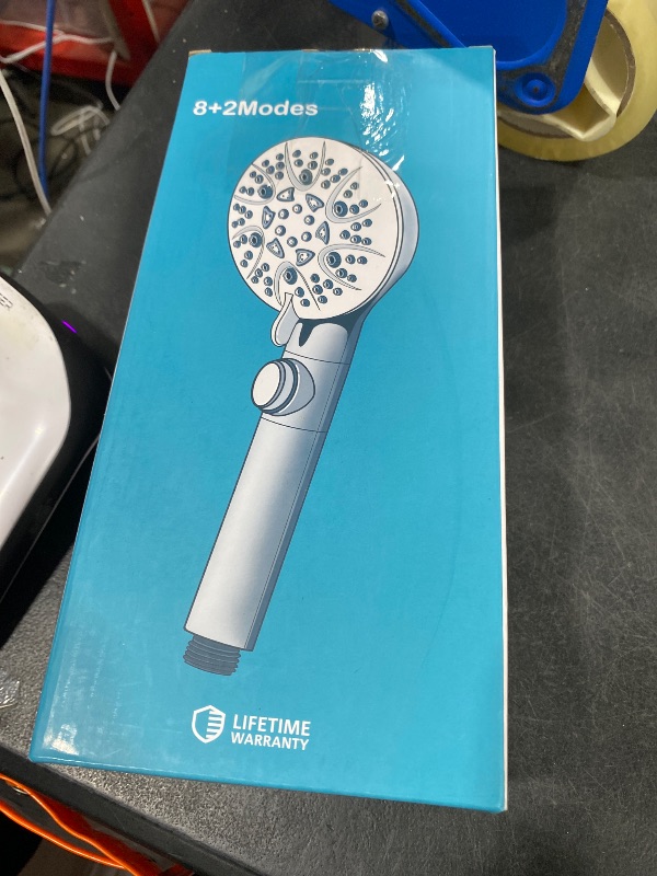 Photo 1 of GwernKB Handheld Shower Head - Silver, 8-Mode High Pressure with 79" Hose