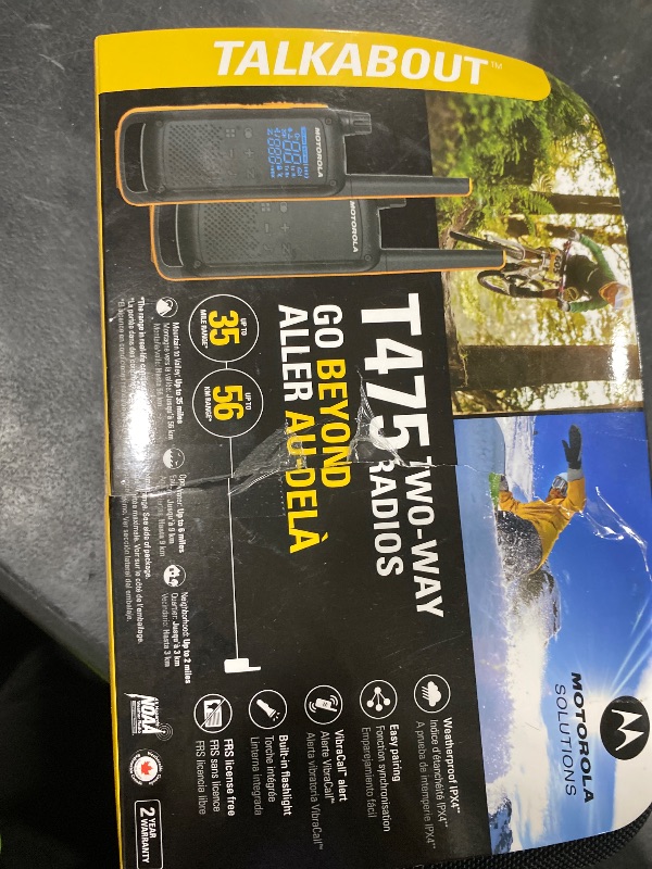 Photo 1 of Motorola Solutions Talkabout T475 Extreme Two-Way Radio 2-Pack