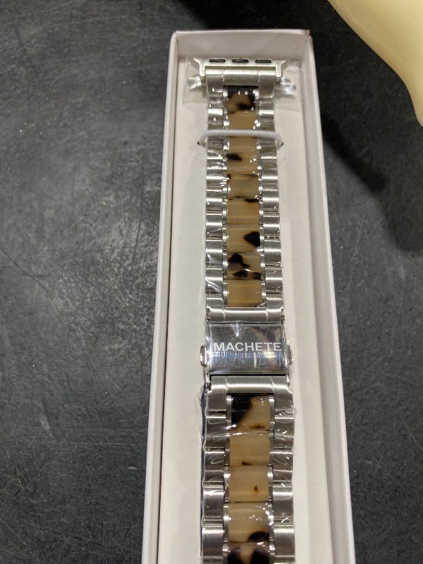 Photo 1 of MACHETE Boyfriend Apple Watch Band - Acetate & Stainless Steel, Blonde Tortoise