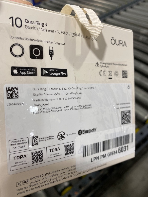 Photo 1 of Oura Ring 5 Smart Ring - Stealth - Size 10 - Fitness & Sleep Tracker