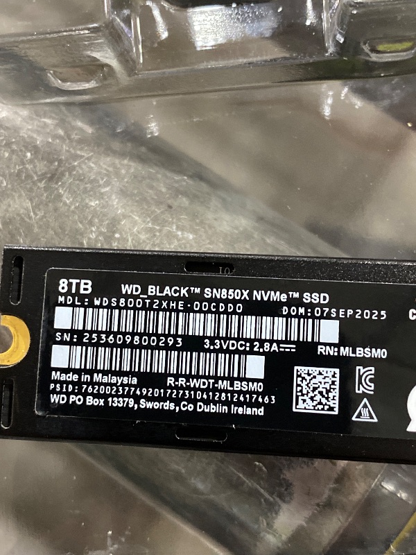 Photo 1 of WD_Black SN850X 8TB NVMe SSD