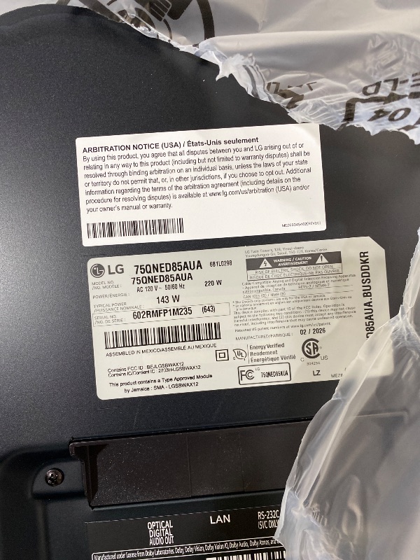 Photo 1 of LG 75-Inch QNED evo AI 4K Mini LED Smart TV
