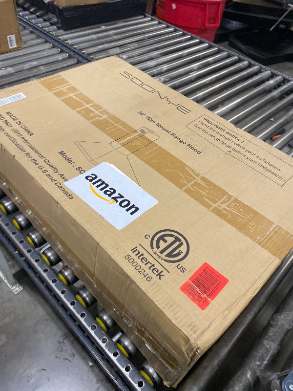 Photo 1 of 30 Inch Wall Mount Range Hood Stainless Steel Ducted/Ductless Convertible Kitchen Exhaust Hood with 450 CFM Motor, 3 Speed Fan, LED Lighting and Dishwasher Safe Filters