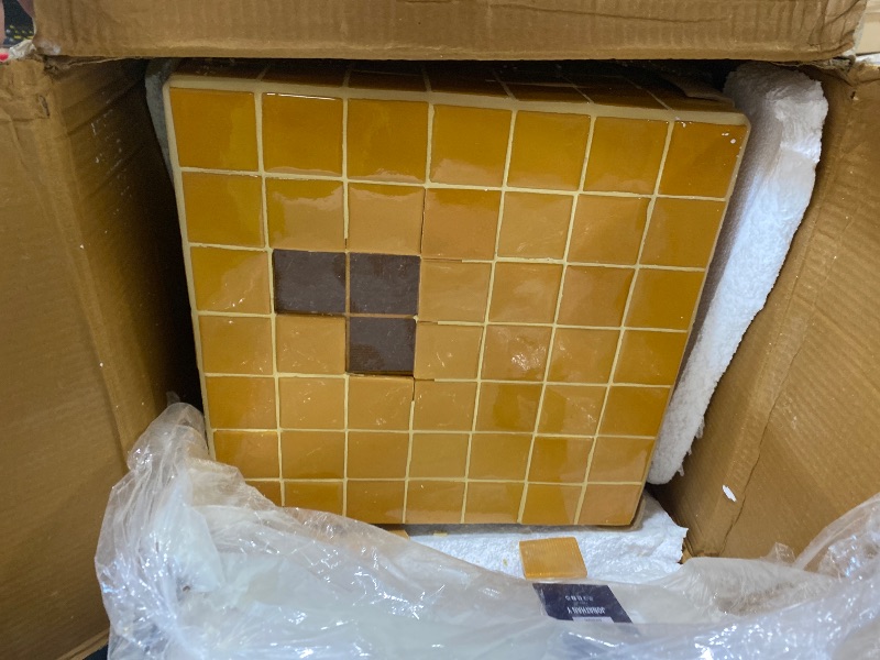 Photo 1 of JONATHAN Y Callista Ceramic Tiled Cube Side Table, 18", Dark/Light Orange