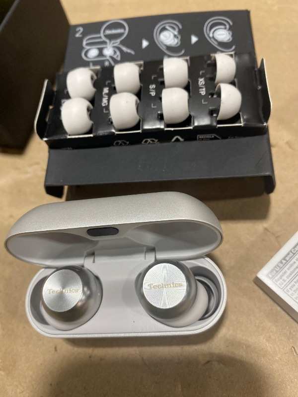 Photo 1 of Technics Reference Class Hi-Fi Wireless Ear Buds, Dolby Atmos with Head Tracking, Adaptive Noise Cancelling, 3 Device Multipoint, 10-Hr Battery, Wireless Charging, Improved Fit, EAH-AZ100-S(Silver)