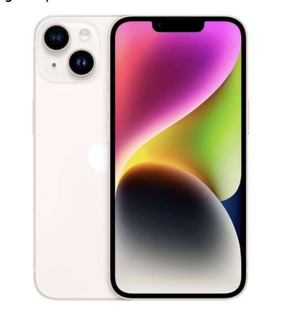 Photo 1 of Apple iPhone 14, 128GB, Starlight - Unlocked (Renewed)