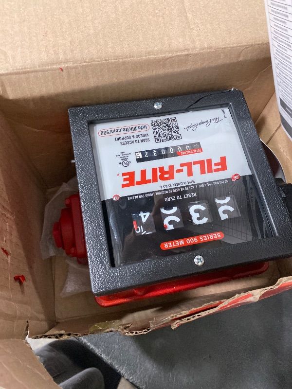 Photo 1 of Fill-Rite 901C 1" 6-40 GPM 4-Digit Mechanical Fuel Transfer Meter in Gallons - Extreme Accuracy Meter for Fleet Fuel Management - Versatile Fluid Compatibility