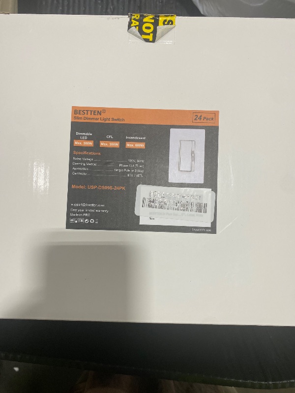 Photo 1 of BESTTEN 24-Pack Super Slim Dimmer Light Switch, Single Pole or 3 Way, White