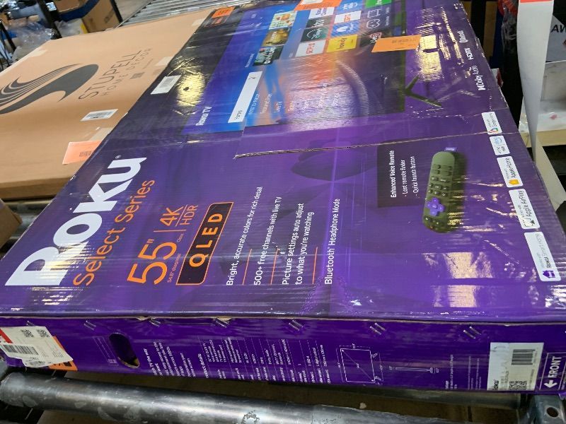 Photo 1 of FOR PARTS ONLY -- DAMAGED -- Roku 50-Inch Smart TV 2026 - Select Series, 4K QLED TV TV