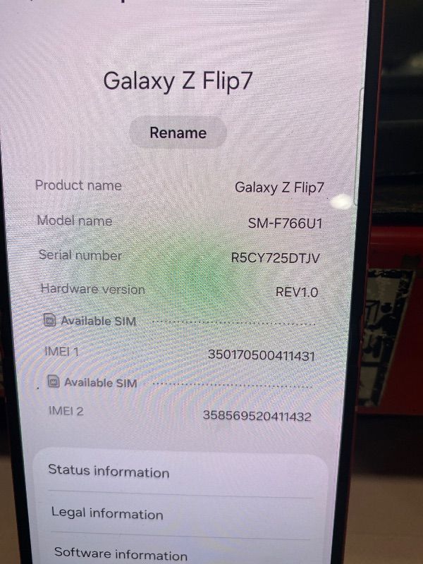 Photo 1 of NON-FUNCTIONAL, PARTS ONLY---------------------------Samsung Galaxy Z Flip7 Cell Phone, 512GB, Coral Red