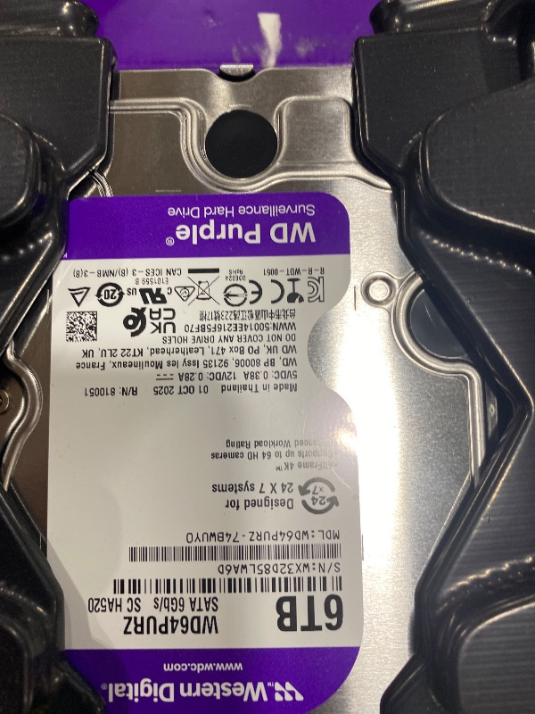 Photo 1 of Western Digital 6TB WD Purple Internal Hard Drive