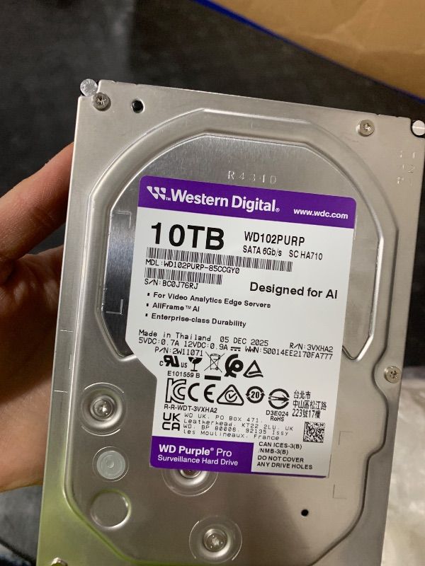 Photo 1 of Western Digital 10TB WD Purple Pro Surveillance Internal Hard Drive