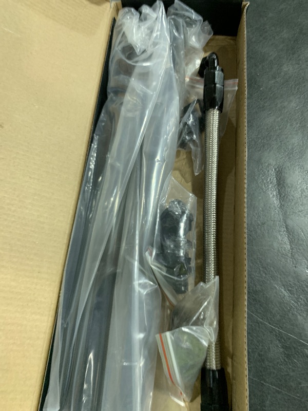 Photo 1 of Achilioson Billet Fuel Rail Kit Compatible with LS1 LS6 Stock Intake Manifolds, 1/2" Bore EFI High Flow Aluminum Fuel Rails with 6AN Fittings, Braided Crossover Hose and Hardware, Black