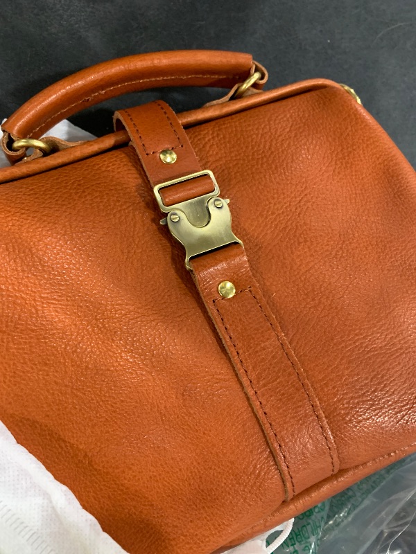 Photo 1 of TANGENT LINEAR Soft Leather Doctors Bag- Doctor Style Bag, Leather Purse, Off Shoulder Bag, Every Day Carry large (brown)