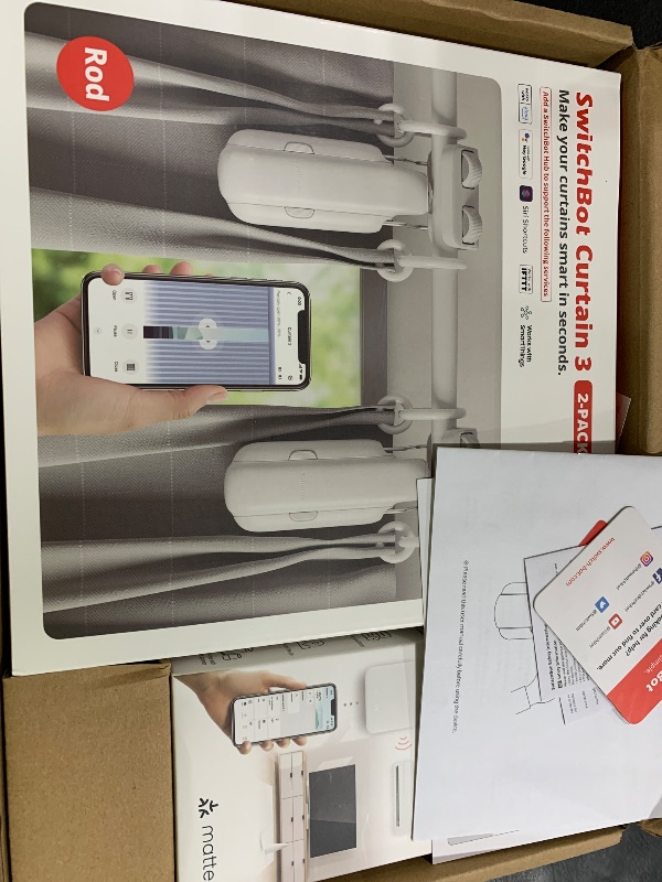 Photo 1 of SwitchBot Smart Automatic Curtain Opener 2 Pack with Hub Mini
