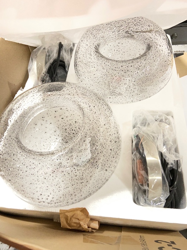 Photo 1 of CASAMOTION Glass Pendant Lights, Marble Clear 2 Pack
