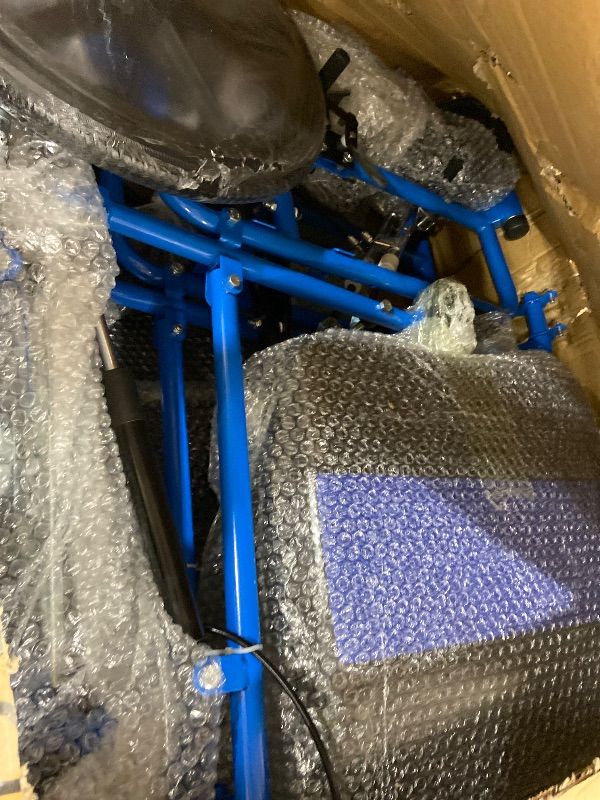 Photo 1 of WCZYMX Pediatric Wheelchair - Full Reclining Transport Chair for Kids (Blue)