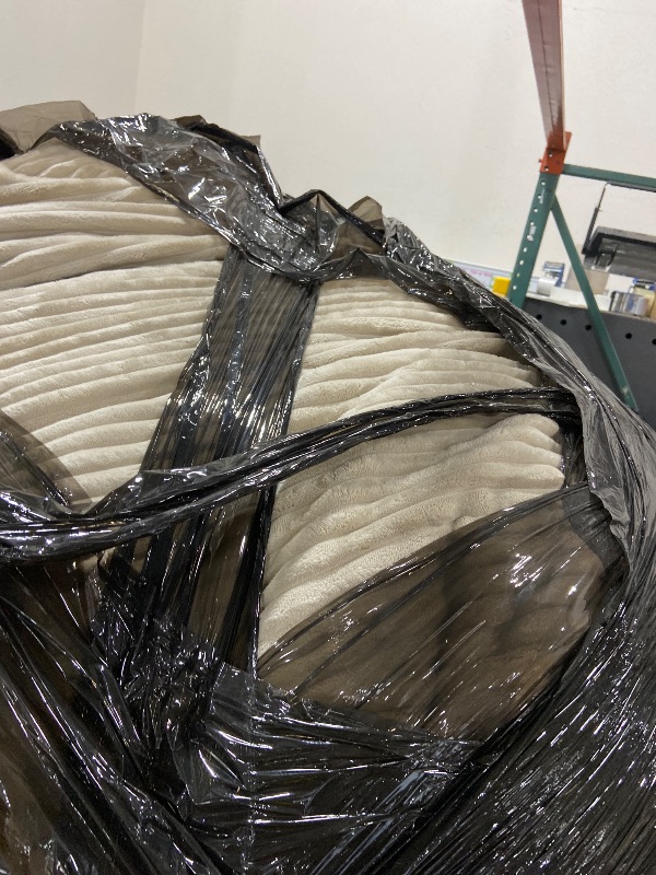 Photo 1 of Big Joe Fuf 8Ft Bean Bag Chair with Removeable Cover, Foam Filled, Corded Plush, Vanilla Latte