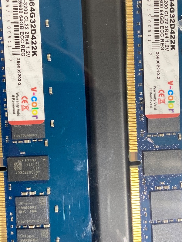 Photo 1 of V-COLOR 128GB DDR4 ECC R-DIMM 3200MHz Memory