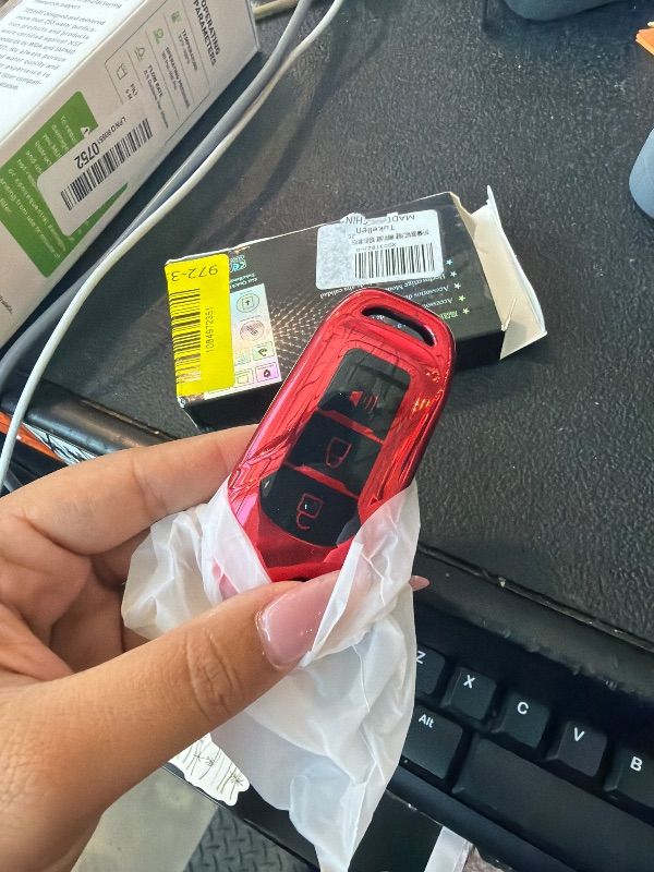 View 3 of [Red] Tukellen Pink TPU Key Fob Cover for Ford F150/F250/Focus