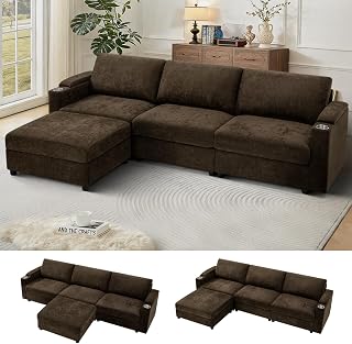 Photo 1 of /** PARTIAL SET** Ball & Cast L-Shaped Sectional Sofa - 93.8" Chenille, Brown
