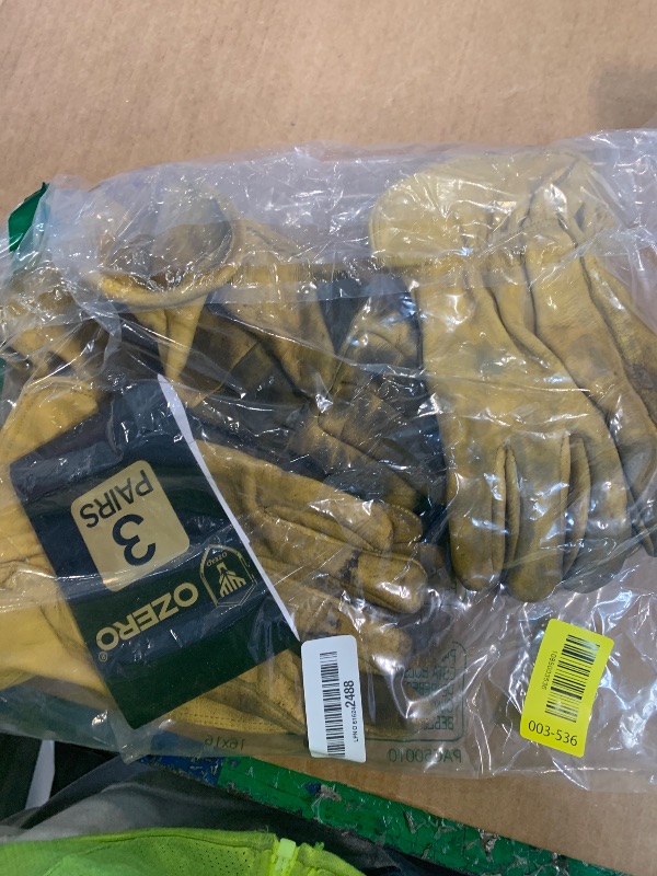 Photo 1 of **See Clerk Notes**OZERO Leather Work Gloves (3 Pairs, Large)