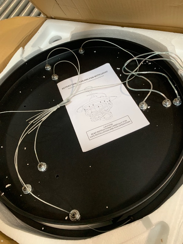 Photo 1 of ***MISSING PARTS*** Hpxnionthr Retractable Ceiling Fan with Light, 42" Black