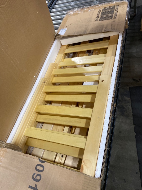 Photo 1 of Bellemave Ful Montessori Floor Bed with 21.5" High Rails and Slats, Pine,Plywood Floor Bed with Small Door, Natural
