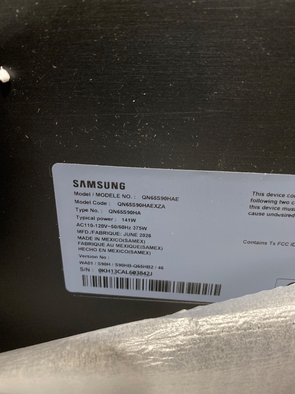 Photo 1 of Samsung 65-Inch Class S90H Series, OLED, 4K, Smart TV, 2026 Model