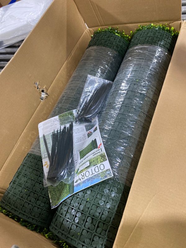 Photo 1 of ODTORY Artificial Boxwood Panel Roll - 5FT x 10FT (50 sqft), Green