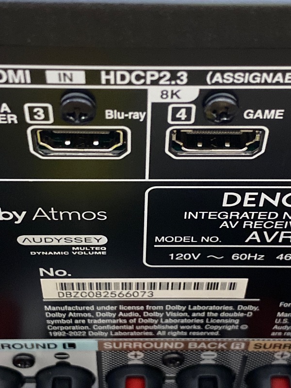 View 4 of Denon AVR-S970H 7.2 Channel 8K UHD AV Receiver (90W x 7), Wi-Fi, Bluetooth
