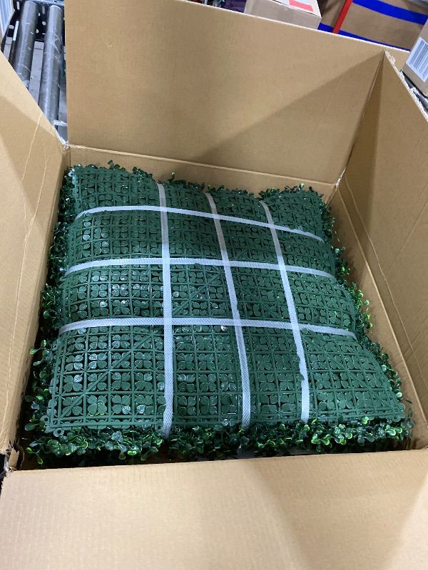 Photo 1 of DOPGIB Artificial Boxwood Hedge Panels (20"x20", 8 Pcs)