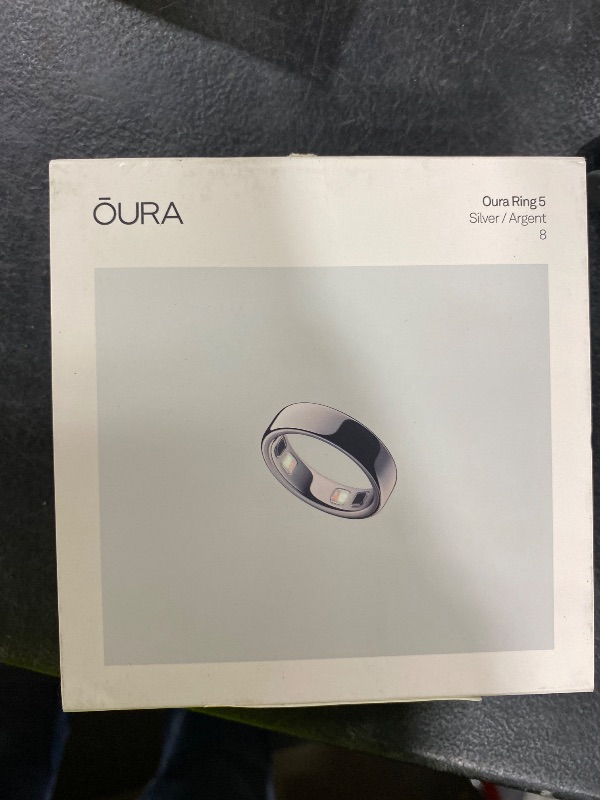 Photo 1 of OURA Ring 5 Smart Ring - Silver - Size 8