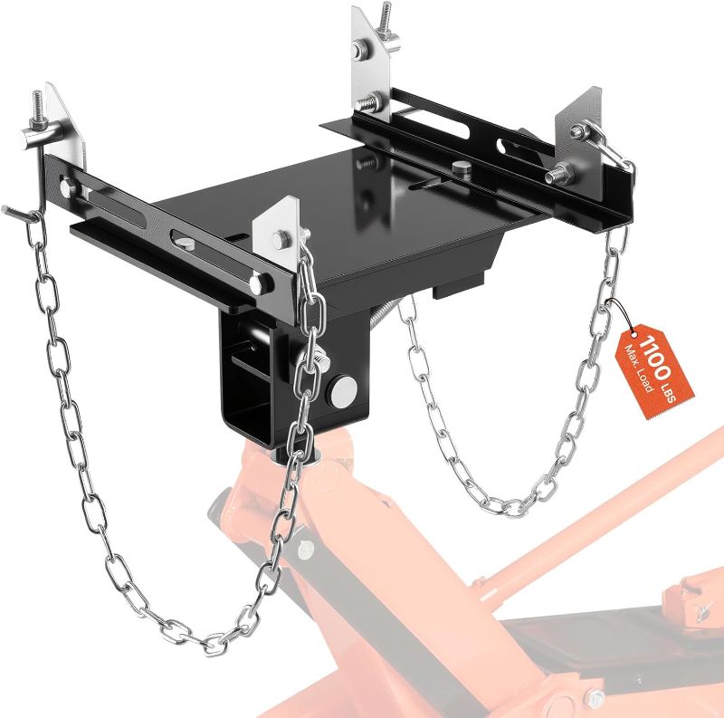 Photo 1 of Transmission Jack Adapter, 1100 lbs Load Capacity Automotive Transmission Lift Adapter, Heavy-Duty Steel, for Floor Jack with 1-1/5 in Detachable Saddle Shaft, for Garage, Repair Shop