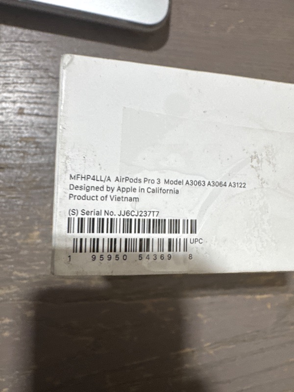 Photo 1 of Apple AirPods Pro 3 Wireless Earbuds