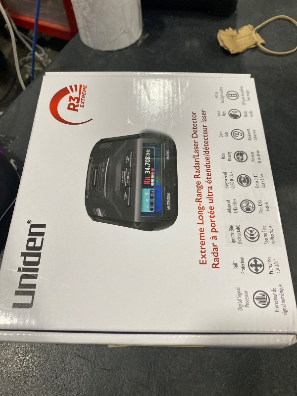 Photo 1 of Uniden R3 EXTREME LONG RANGE Laser/Radar Detector, Record Shattering Performance, Built-in GPS w/ Mute Memory, Voice Alerts, Red Light & Speed Camera Alerts, Multi-Color OLED Display , Black