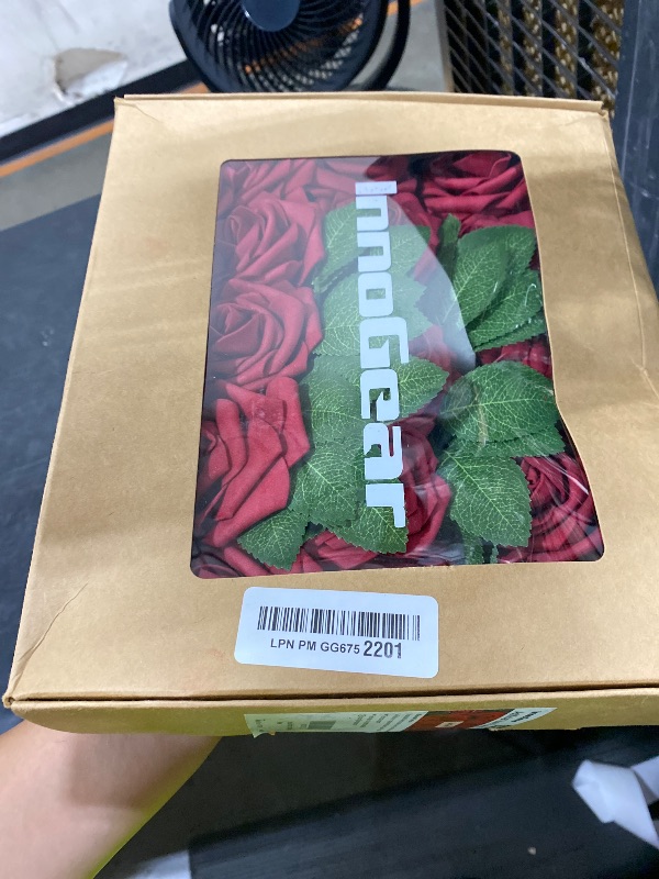 Photo 1 of InnoGear Fake Roses 50 Pcs Dark Red Flowers Artificial Faux Foam Floral