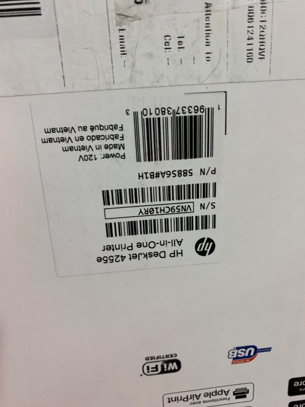 Photo 1 of HP DeskJet 4255e Wireless All-in-One Color Inkjet Printer, Scanner, Copier, Best-for-Home, 3 Month Instant Ink Trial Included. This Printer is only 2.4 ghz Capable. AI-Enabled (588S6A)