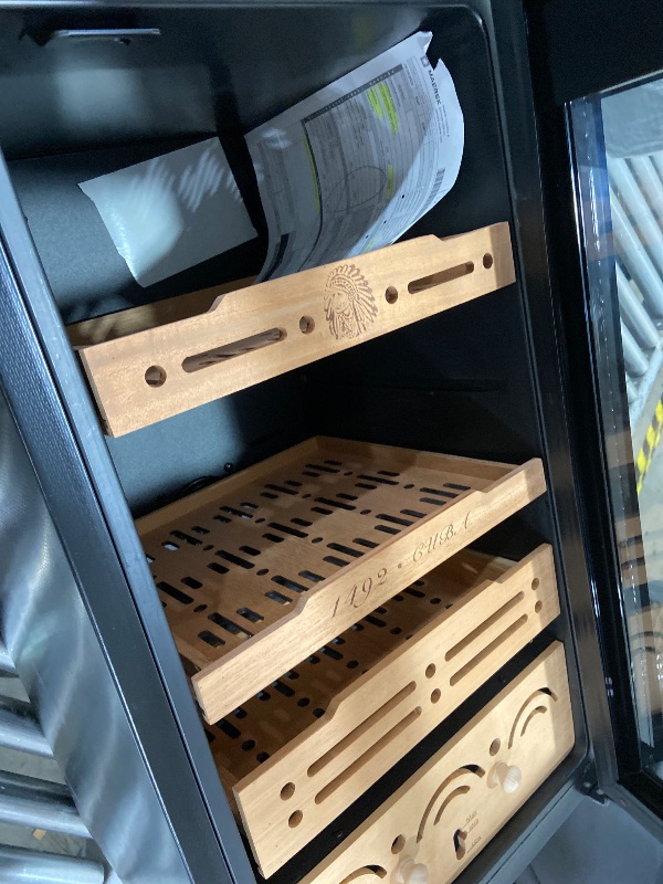 Photo 1 of Electric Cigar Humidor Cabinet up to 600 Cigars, Temperature & Humidity Control System-75L Cooling Fridge with Cedar Wood Shelves Digital LED Screen Fingerprint Safety Lock Home & Commercial Use