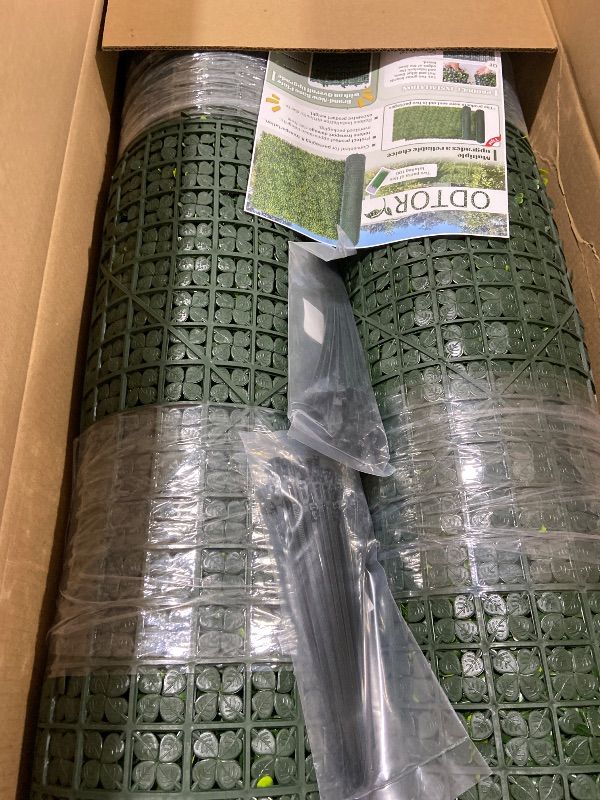 Photo 1 of ODTORY Artificial Boxwood Panel Roll - 5FT x 10FT (50 sqft), Green