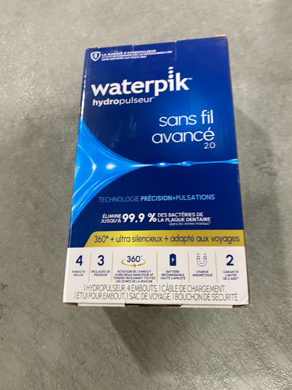Photo 1 of Waterpik Cordless Advanced Portable Water Flosser, Rechargeable, White