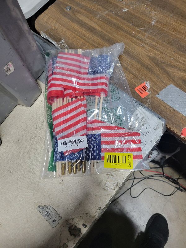 Photo 1 of 12 Pack Small American Flags on Stick Small US Flags/Mini American Flags for Outside 4x6 Inch American Hand Held Stick Flags with Kid-Safe Spear Top, Patriotic Veterans Day Decorations, 4th of July Decorations