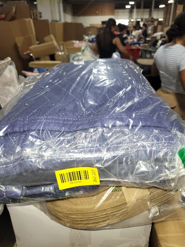Photo 1 of 1 Pack Moving Blankets Heavy Duty 80"x72" Quilted Packing Blankets for Moving Furniture Padded Shipping Furniture Mover Blue