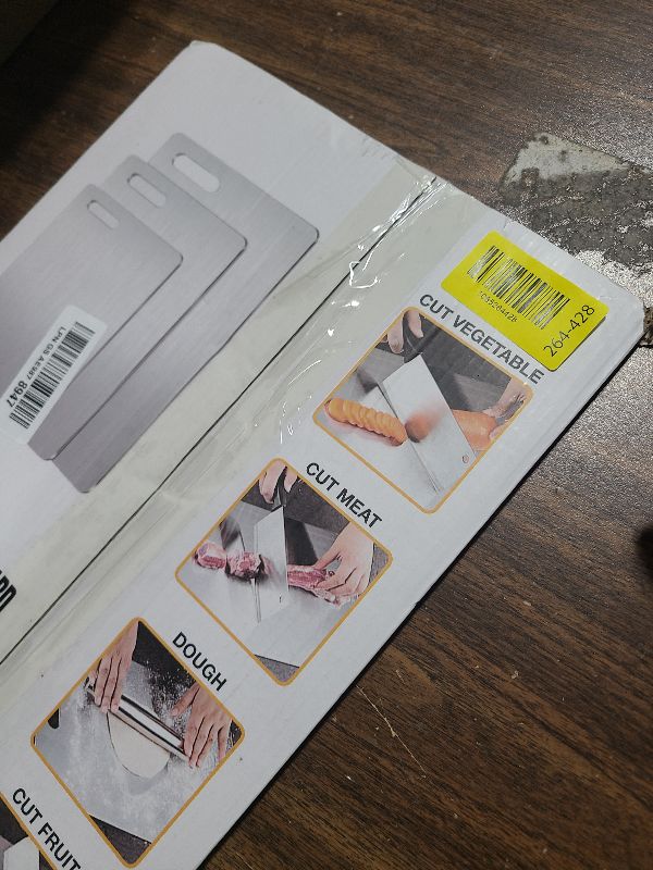 Photo 1 of 100% Pure Titanium Cutting Board Set of 3, Reversible Dual Side Hygienic Kitchen Cutting Board, Odor Resistant Stain Proof Metal Board with Handle Cutout, Dishwasher Friendly