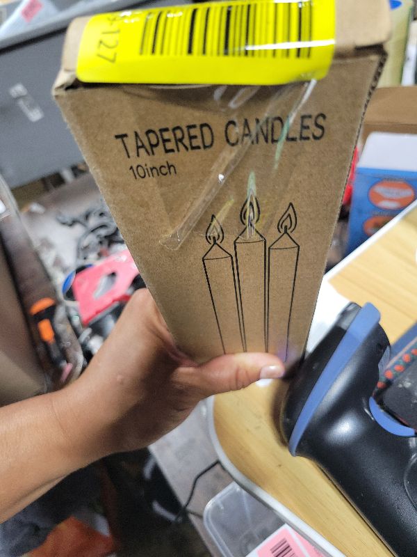 Photo 1 of 4 Pack Ivory Taper Candles - Taper Candles 10 Inch Dripless, Smokeless & Unscented - 8 Hours Long Burning - Hand Poured Tall Candlesticks - Ideal for Weddings, Dinner Parties, and Home Decor