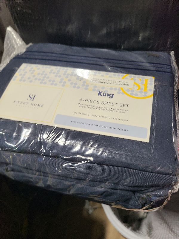 Photo 1 of 1500 Supreme Collection California King Sheet Sets Navy Blue - Luxury Hotel Bed Sheets and Pillowcase Set for California King Mattress - Extra Soft, Elastic Corner Straps, Deep Pocket Sheets Navy