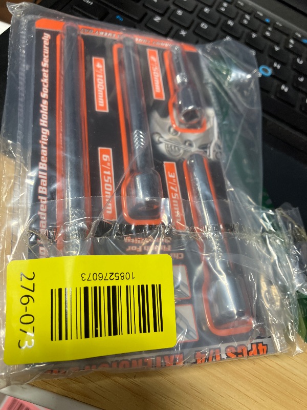 Photo 1 of 1/4" Socket Extension Set - 4PCS Drive Socket Quarter Inch Extension Bar Set 2" / 50mm, 3" / 75mm, 4" / 100mm, 6" / 150mm CR-V Durable Material